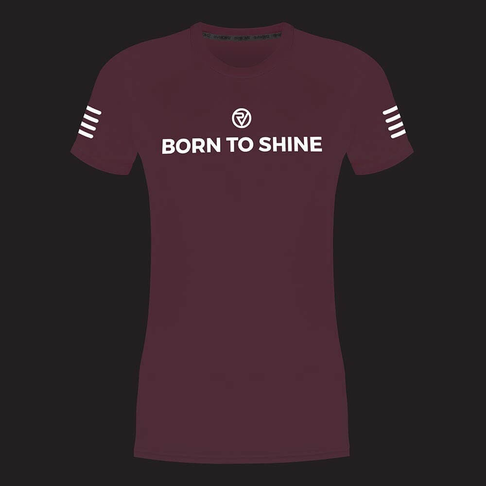 Proviz born to shine womens pink and reflective short sleeve running top breathable and sweat wicking