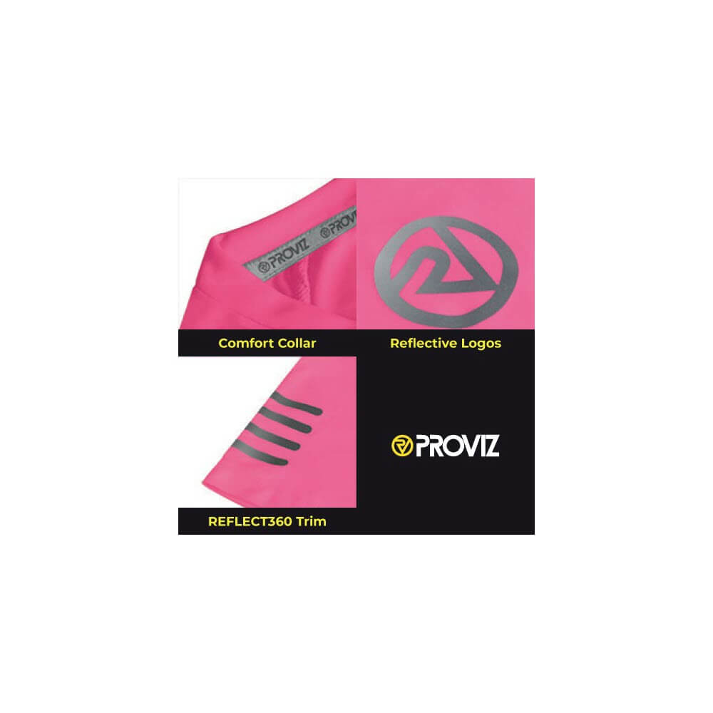 Proviz born to shine womens pink and reflective short sleeve running top breathable and sweat wicking