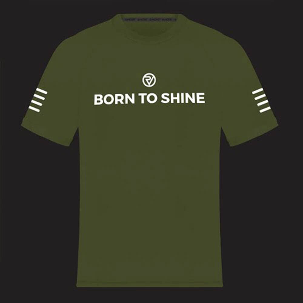 Proviz born to shine fluro yellow and reflective short sleeve running top moisture wicking