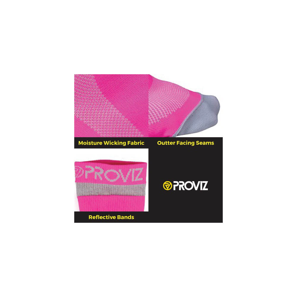 Proviz Classic Airfoot Running Socks short length reflective banding - yellow