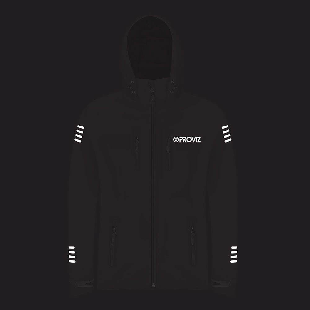 Proviz classic waterproof jacket black with reflective details zipper pockets