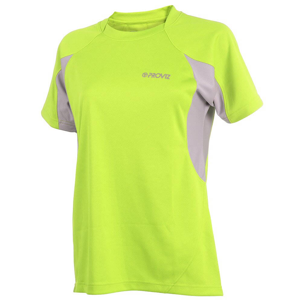 Womens Proviz classic hi visibility active running short sleeve moisture wicking breathable top
