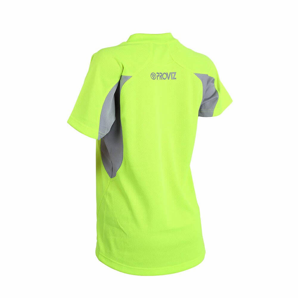Womens Proviz classic hi visibility active running short sleeve moisture wicking breathable top