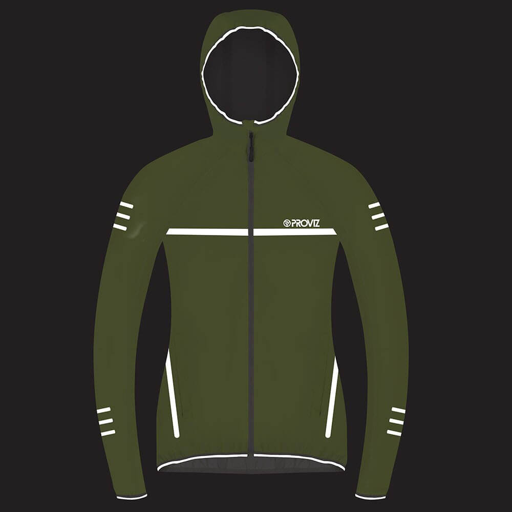 Proviz classic womens waterproof reflective and high visibility running jacket. Seam-sealed and breathability