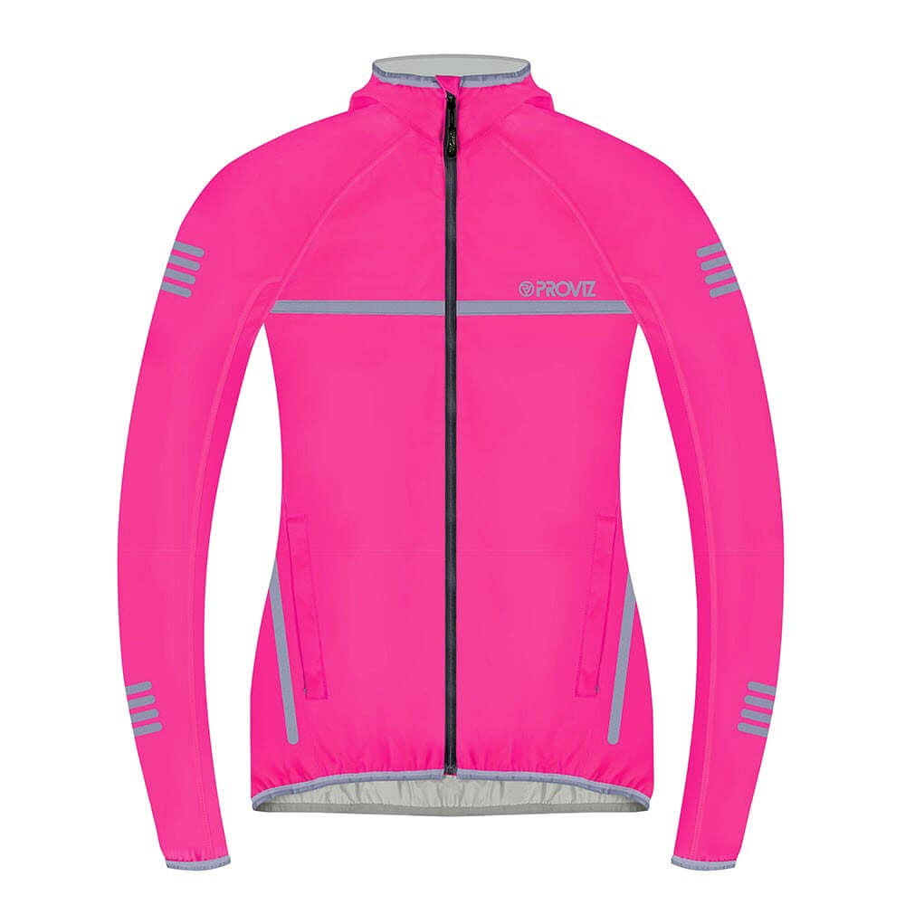 Proviz classic womens waterproof reflective and high visibility running jacket. Seam-sealed and breathability