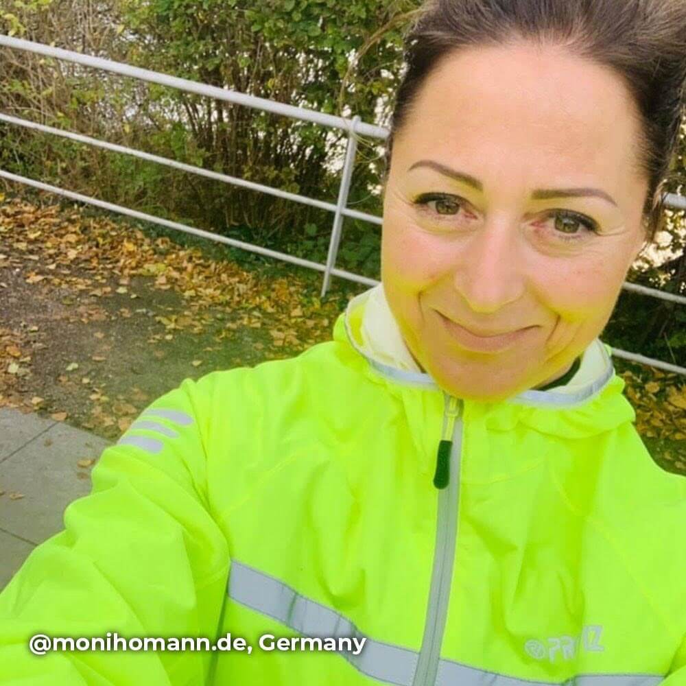 Proviz classic womens waterproof reflective and high visibility running jacket. Seam-sealed and breathability