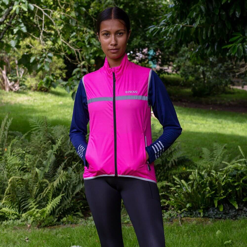 Proviz classic womens waterproof breathable reflective details seam sealed running gilet