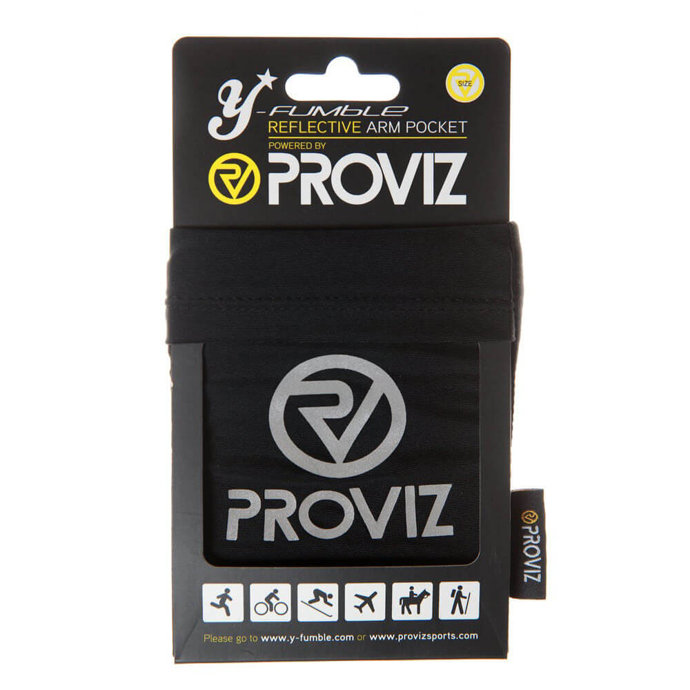 Proviz Fumble reflecitve phone arm pocket storage with reflective details. For running, walking and exercising.