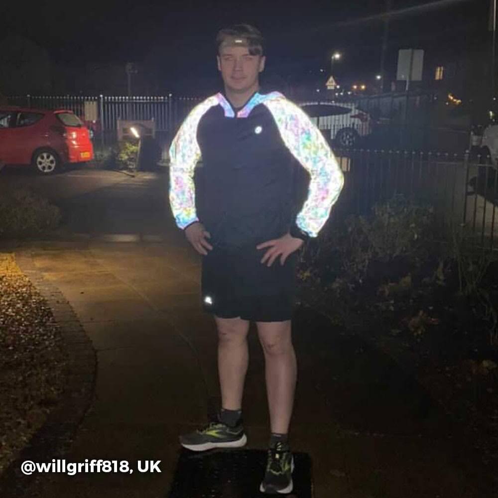 mens water resistant, windproof and breathable reflective running jacket