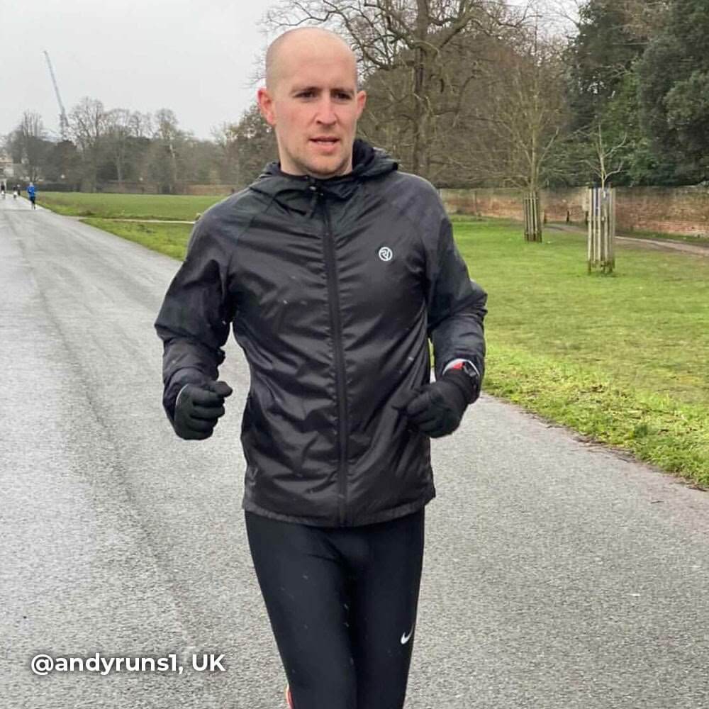 mens water resistant, windproof and breathable reflective running jacket