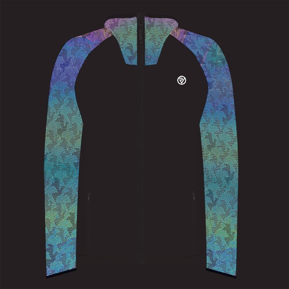 mens water resistant, windproof and breathable reflective running jacket