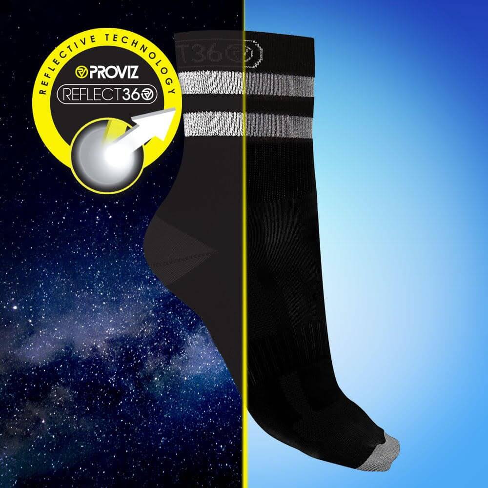 Proviz REFLECT360 airfoot running and cycling socks short length with reflective bands