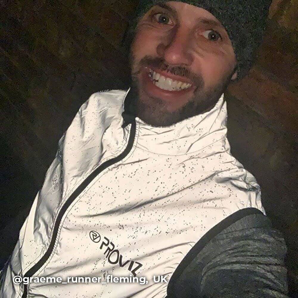 Proviz REFLECT360 mens running gilet fully reflective with breathable mesh back