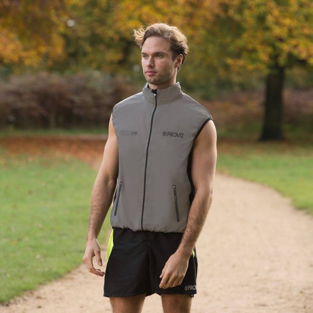 Proviz REFLECT360 mens running gilet fully reflective with breathable mesh back