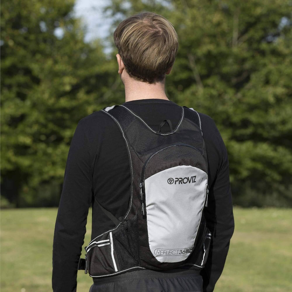Proviz REFLECT360 Reflective Running Backpack adjustable fit and hydration bladder compatible