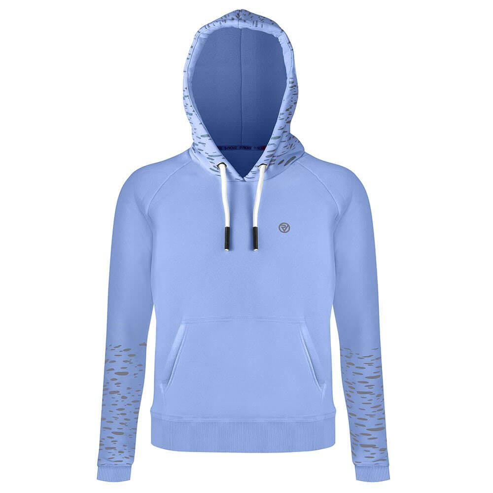 Proviz REFLECT360 womens hoodie with reflective pattern on hood and sleeves. Super soft with large central pocket