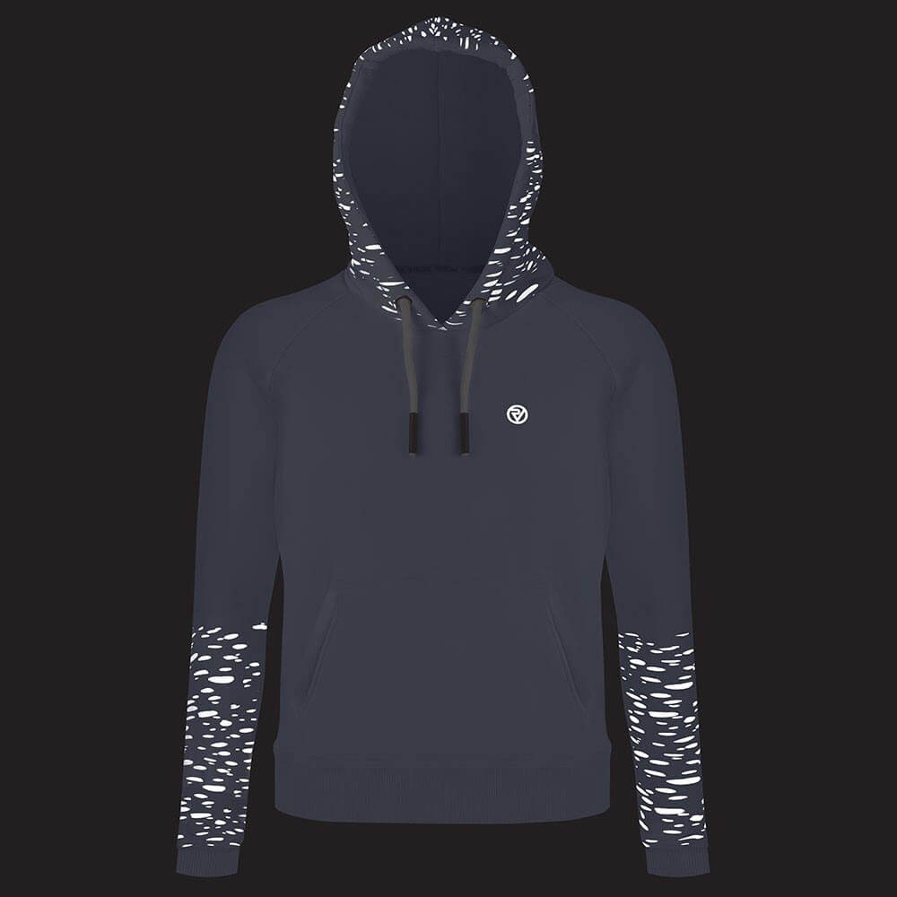 Proviz REFLECT360 womens hoodie with reflective pattern on hood and sleeves. Super soft with large central pocket