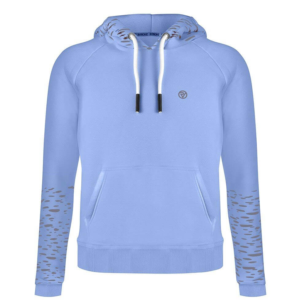 Proviz REFLECT360 womens hoodie with reflective pattern on hood and sleeves. Super soft with large central pocket
