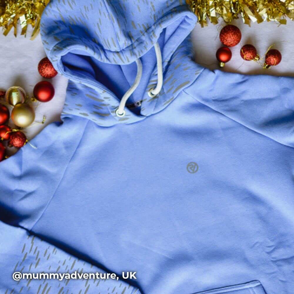 Proviz REFLECT360 womens hoodie with reflective pattern on hood and sleeves. Super soft with large central pocket