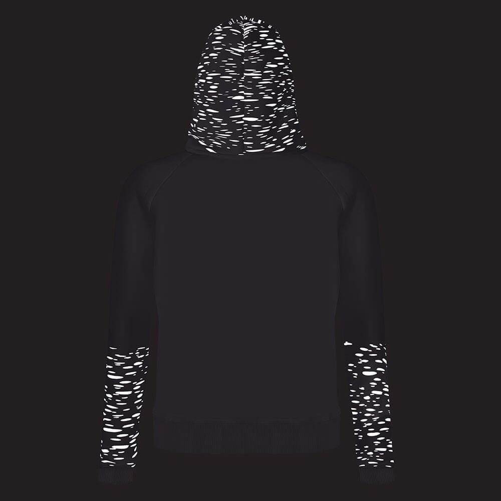 Proviz REFLECT360 womens hoodie with reflective pattern on hood and sleeves. Super soft with large central pocket