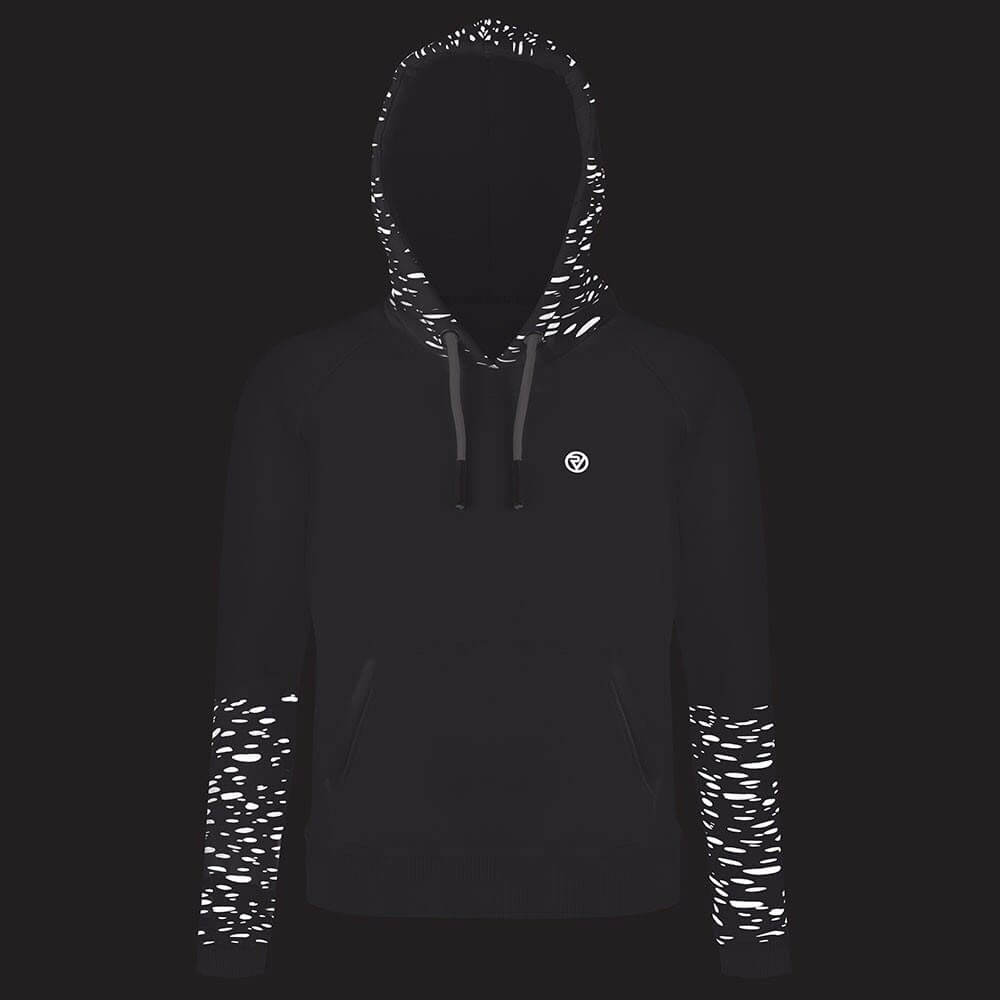 Proviz REFLECT360 womens hoodie with reflective pattern on hood and sleeves. Super soft with large central pocket