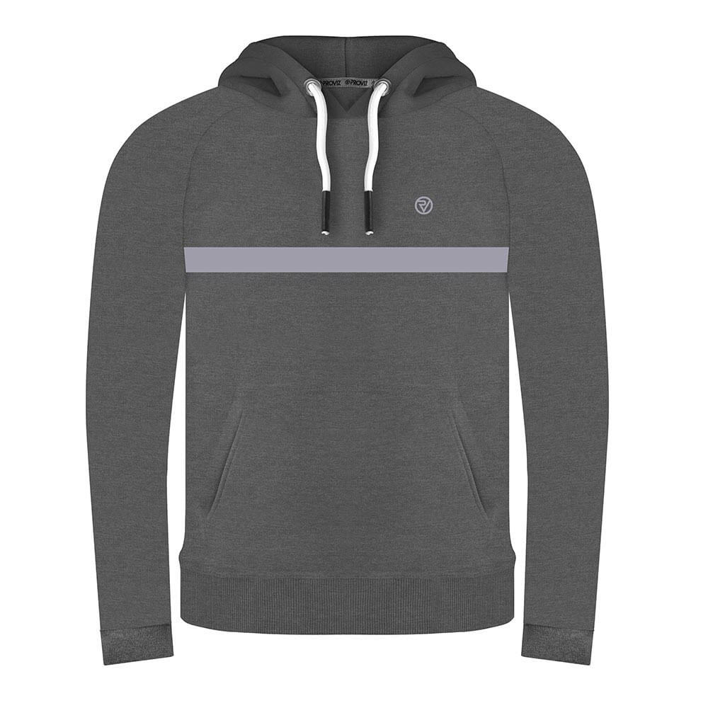 Mens Proviz REFLECT360 hoodie with reflective details. Super soft and breathable with drawstring hood
