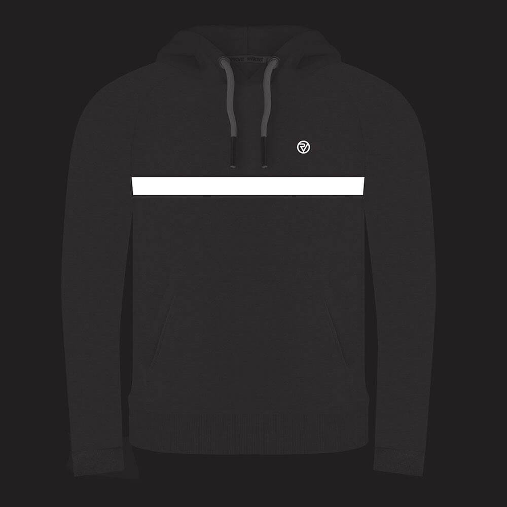 Mens Proviz REFLECT360 hoodie with reflective details. Super soft and breathable with drawstring hood