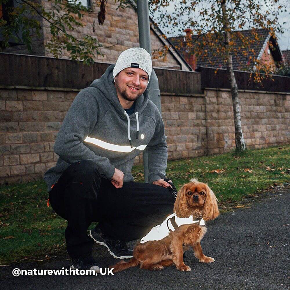 Mens Proviz REFLECT360 hoodie with reflective details. Super soft and breathable with drawstring hood