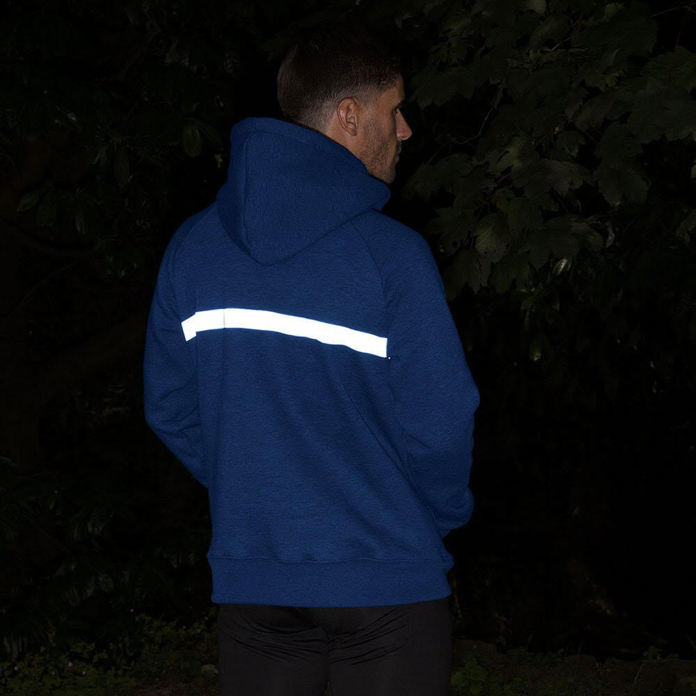 Mens Proviz REFLECT360 hoodie with reflective details. Super soft and breathable with drawstring hood
