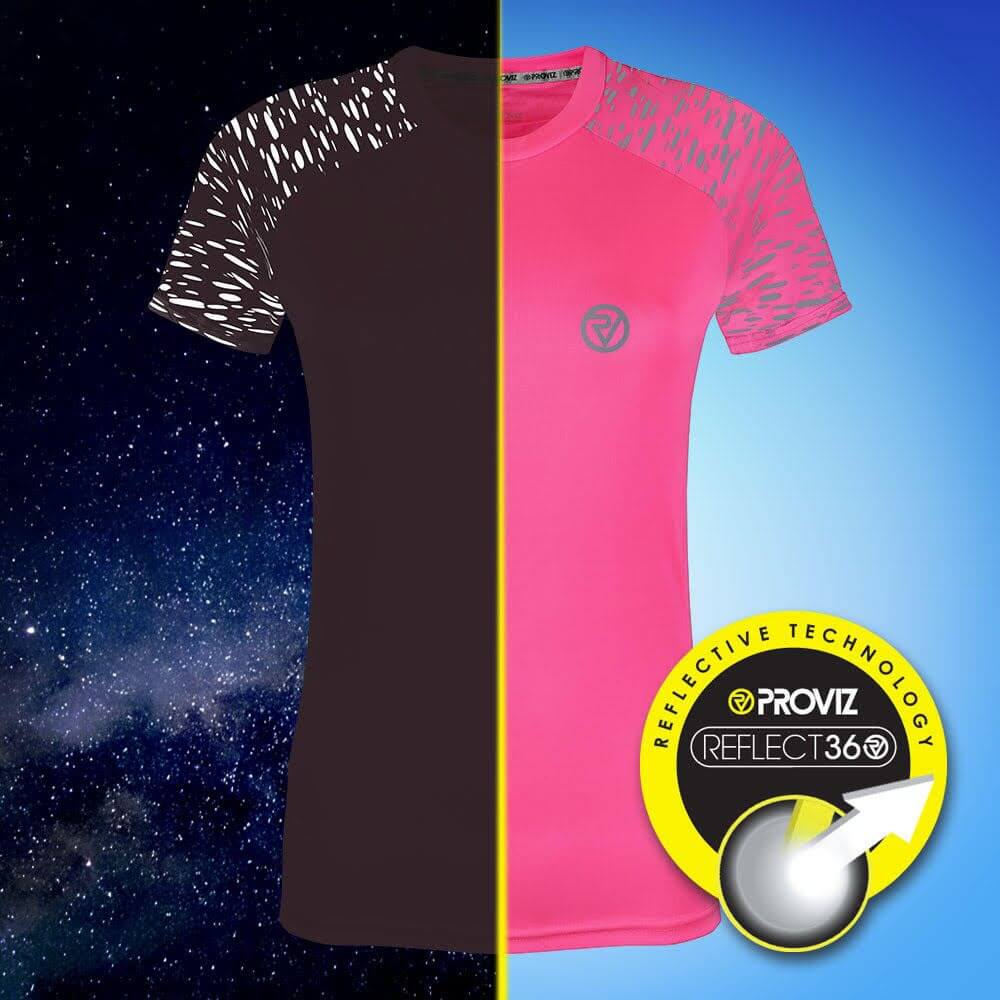 Proviz REFLECT360 reflective womens short sleeve running top moisture wicking and breathable
