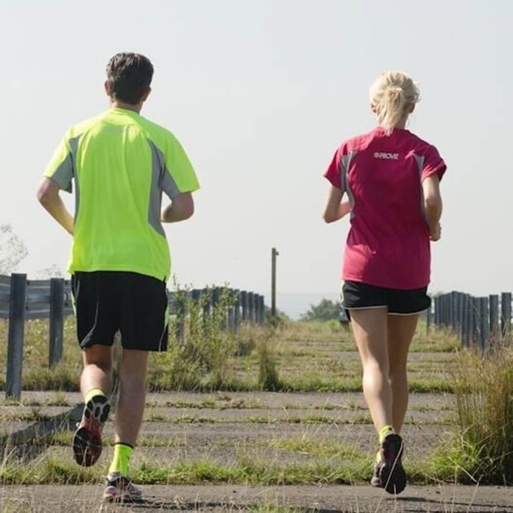 Mens Proviz classic hi visibility active running short sleeve moisture wicking breathable top