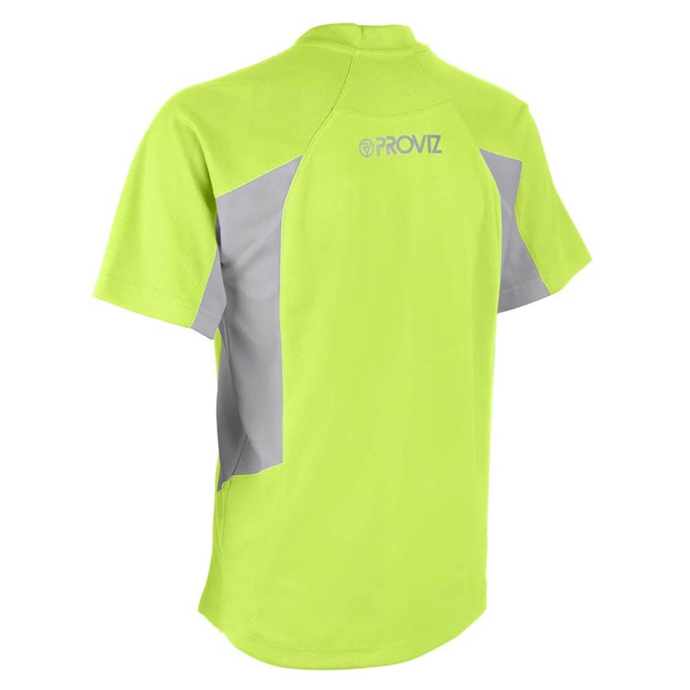 Mens Proviz classic hi visibility active running short sleeve moisture wicking breathable top