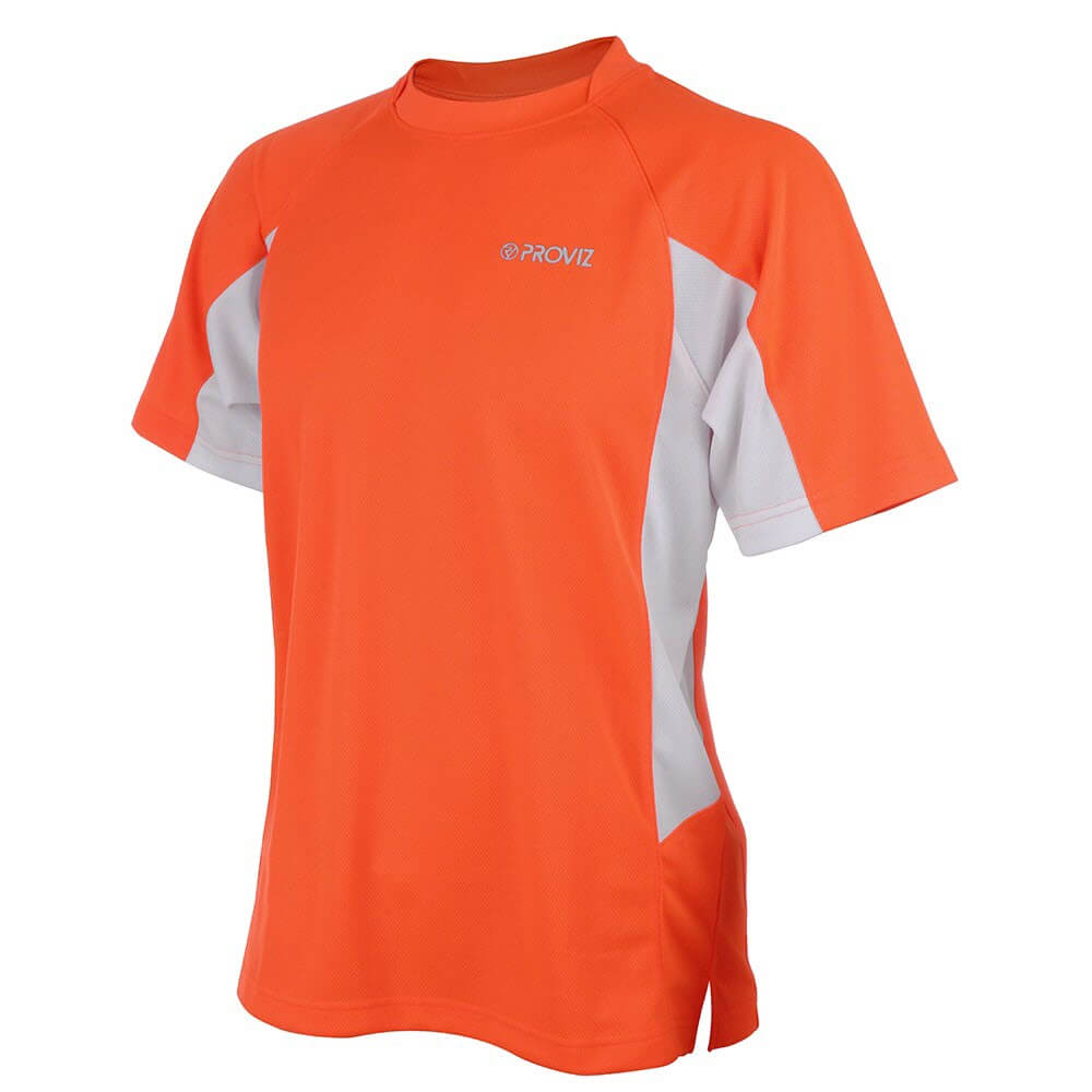 Mens Proviz classic hi visibility active running short sleeve moisture wicking breathable top