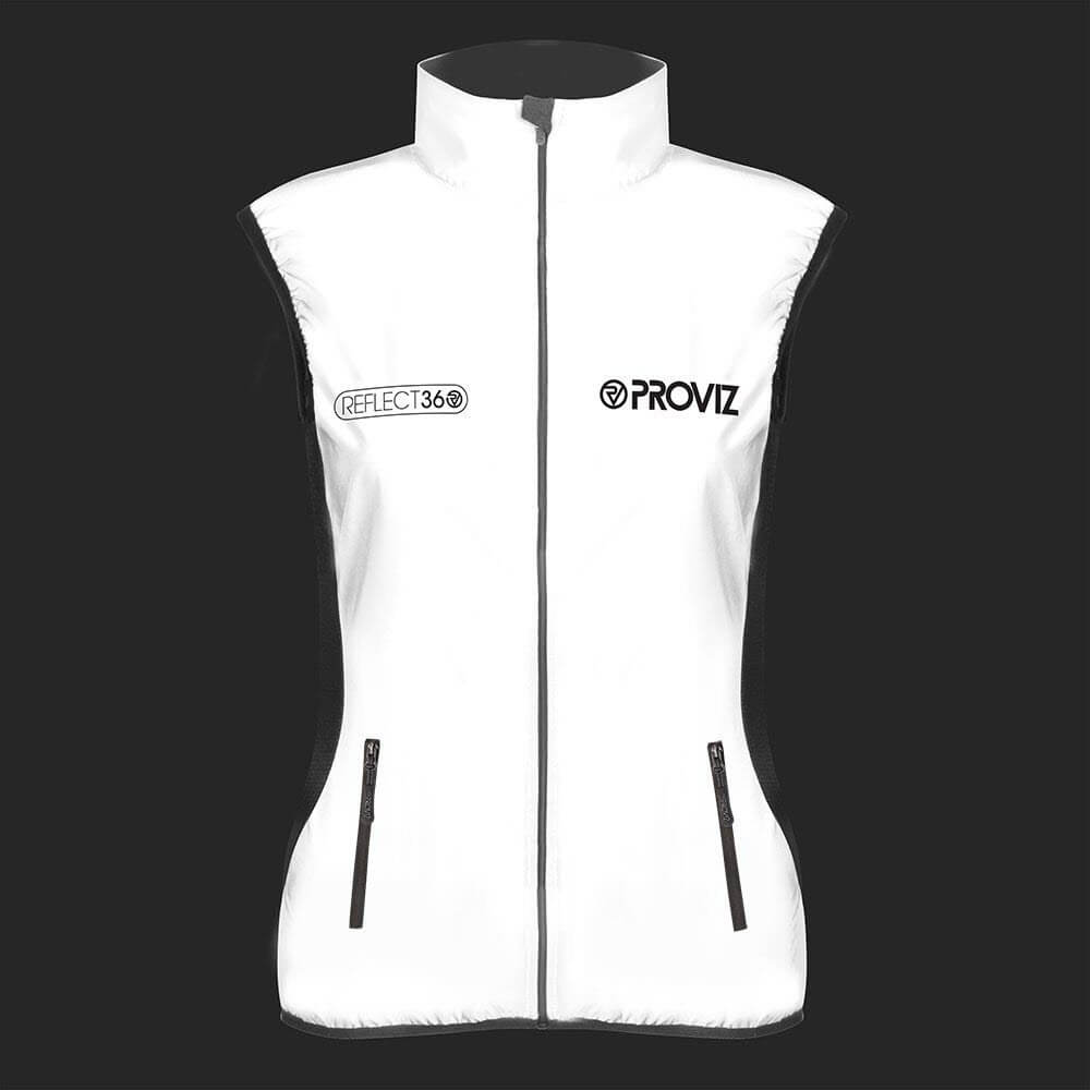 Proviz REFELCT360 reflective womens running gilet with mesh back fully reflective