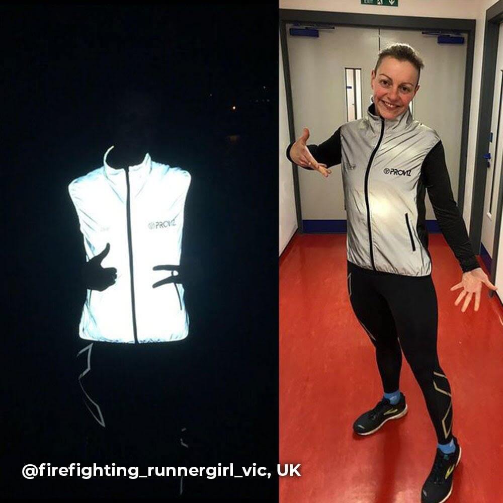 Proviz REFELCT360 reflective womens running gilet with mesh back fully reflective