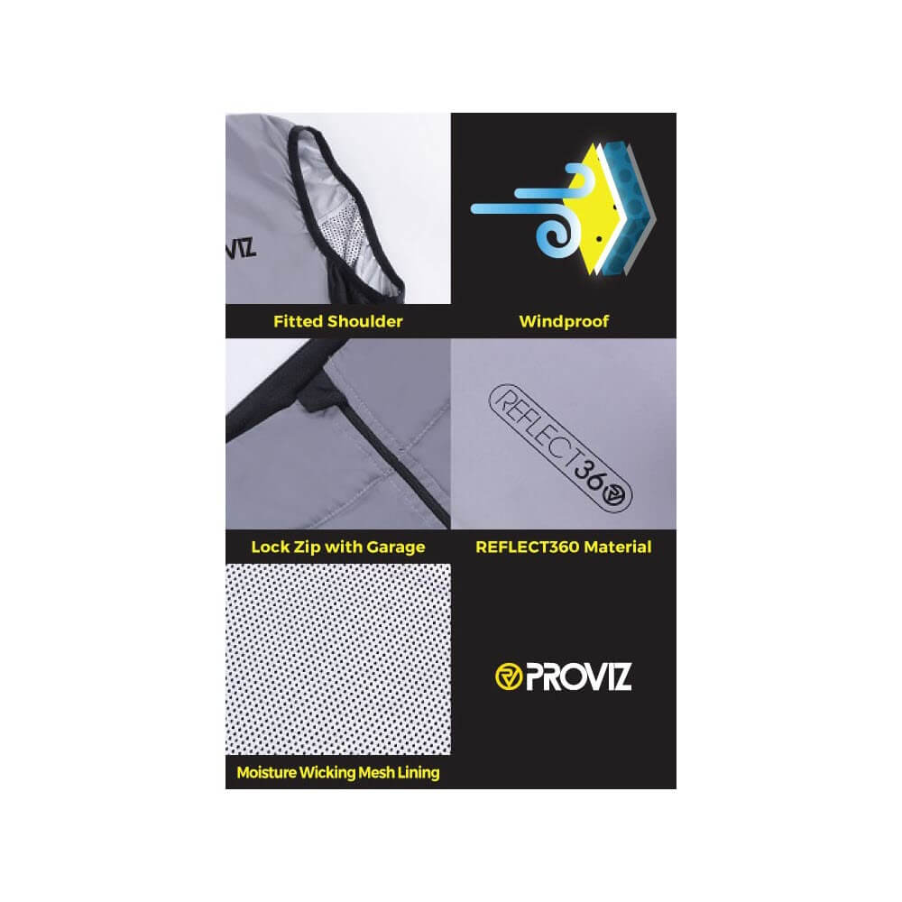 Proviz REFELCT360 reflective womens running gilet with mesh back fully reflective