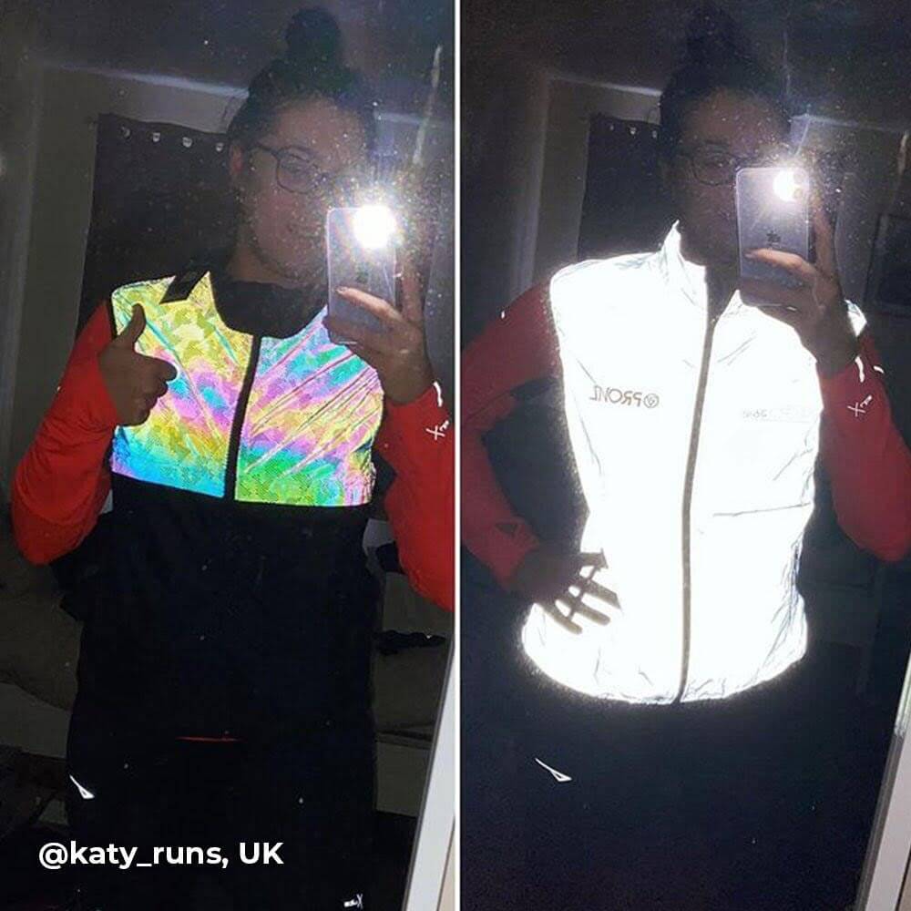 Proviz REFELCT360 reflective womens running gilet with mesh back fully reflective