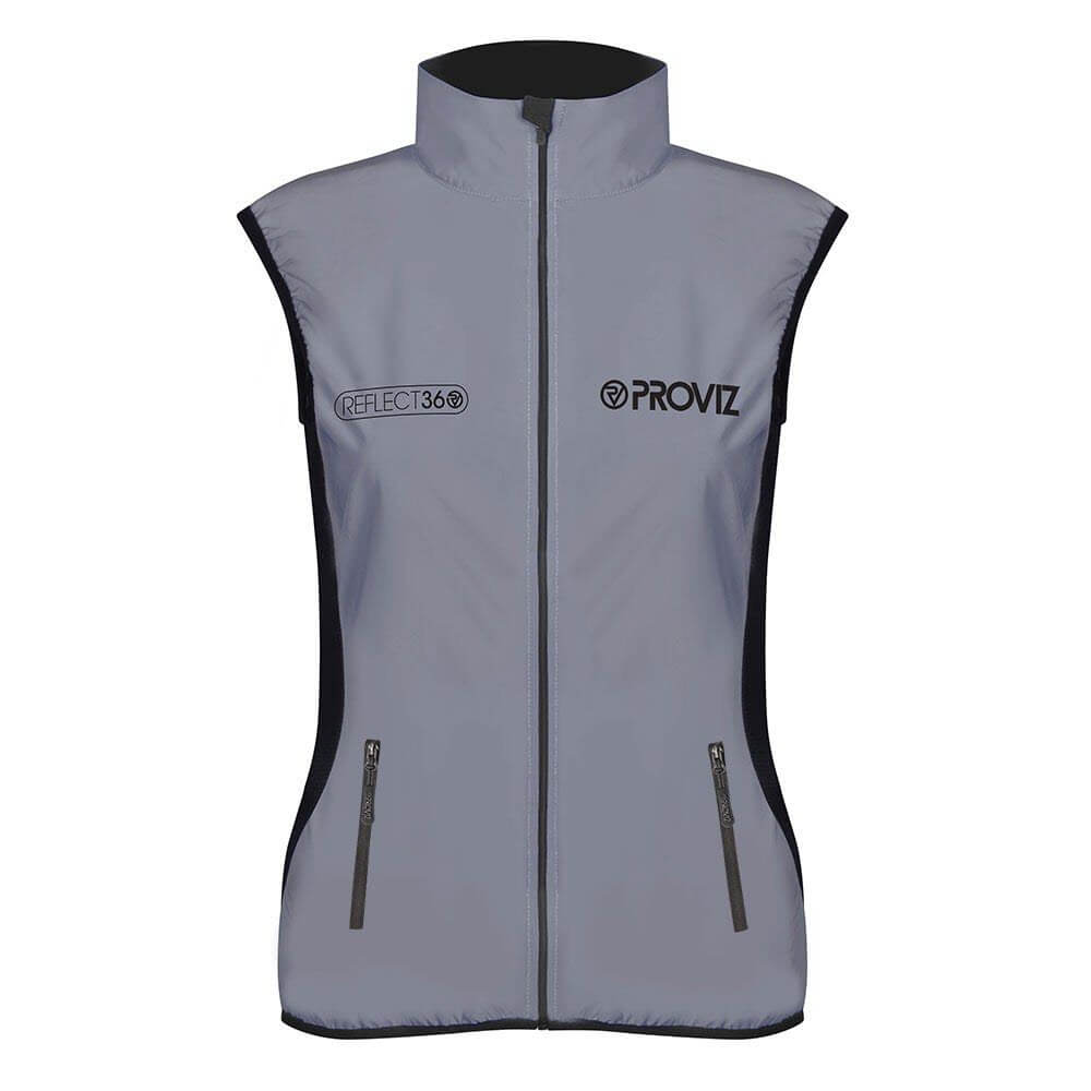 Proviz REFELCT360 reflective womens running gilet with mesh back fully reflective