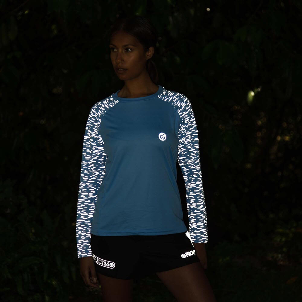 Proviz womens long sleeve reflective REFLECT360 running top with reflective details moisture wicking and breathable