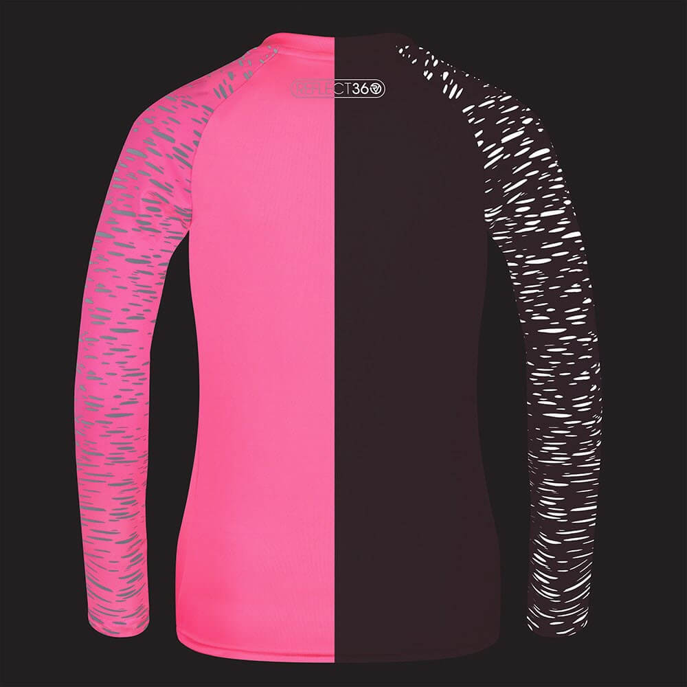 Proviz womens long sleeve reflective REFLECT360 running top with reflective details moisture wicking and breathable