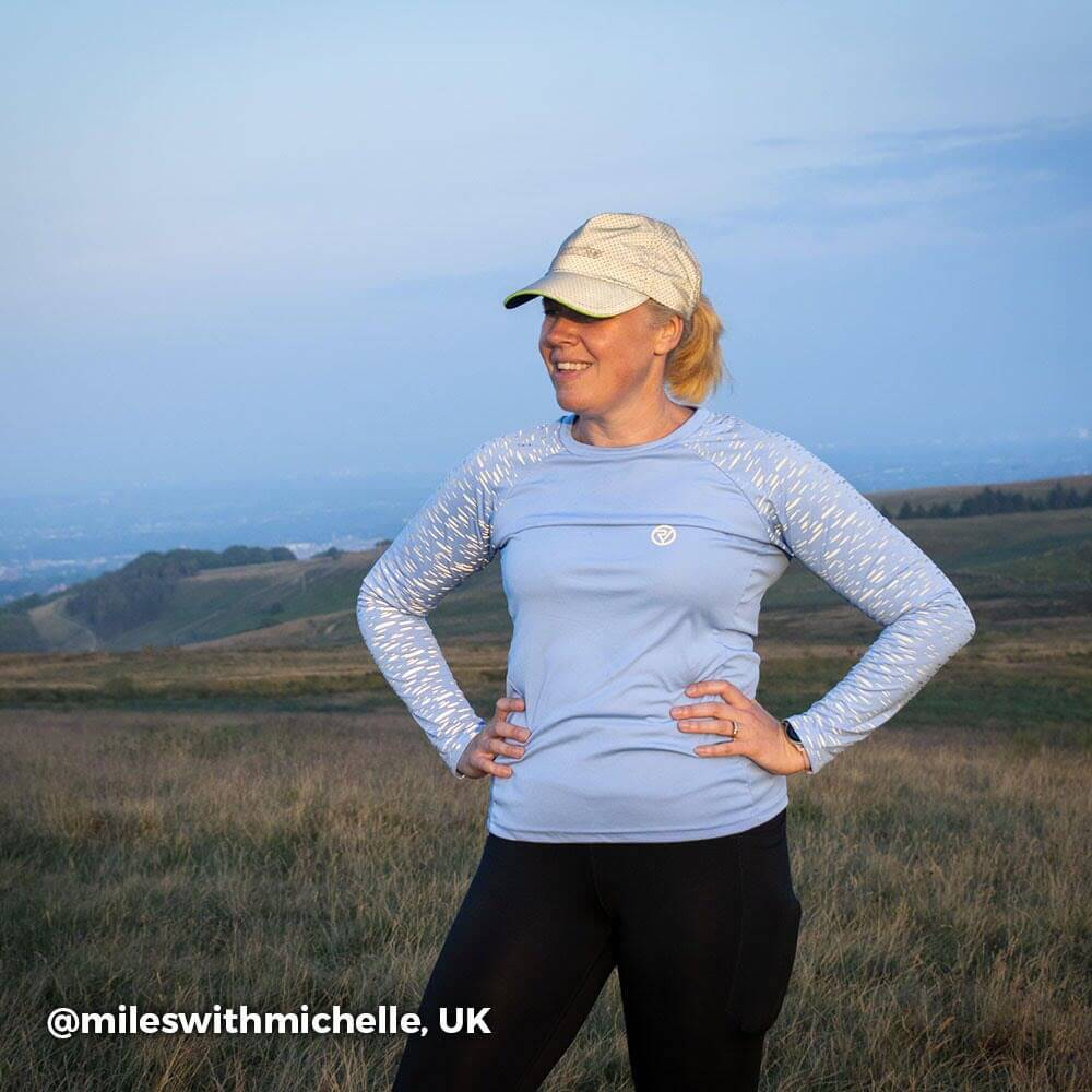 Proviz womens long sleeve reflective REFLECT360 running top with reflective details moisture wicking and breathable