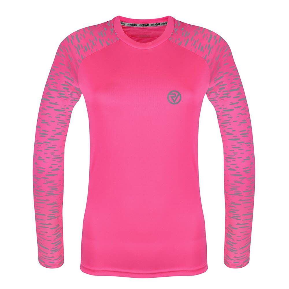 Proviz womens long sleeve reflective REFLECT360 running top with reflective details moisture wicking and breathable