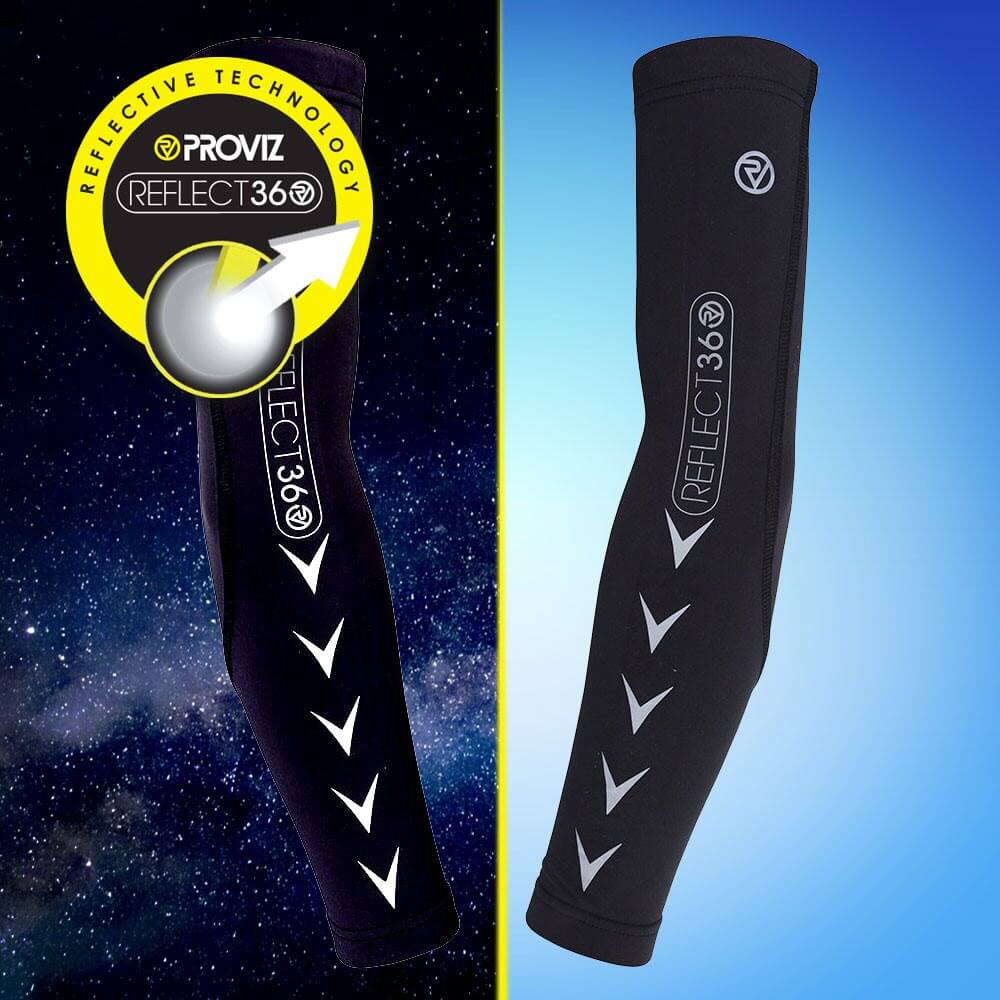 Proviz REFLECT360 Running or Cycling Arm Sleeves Arm Warmers with Reflective Details