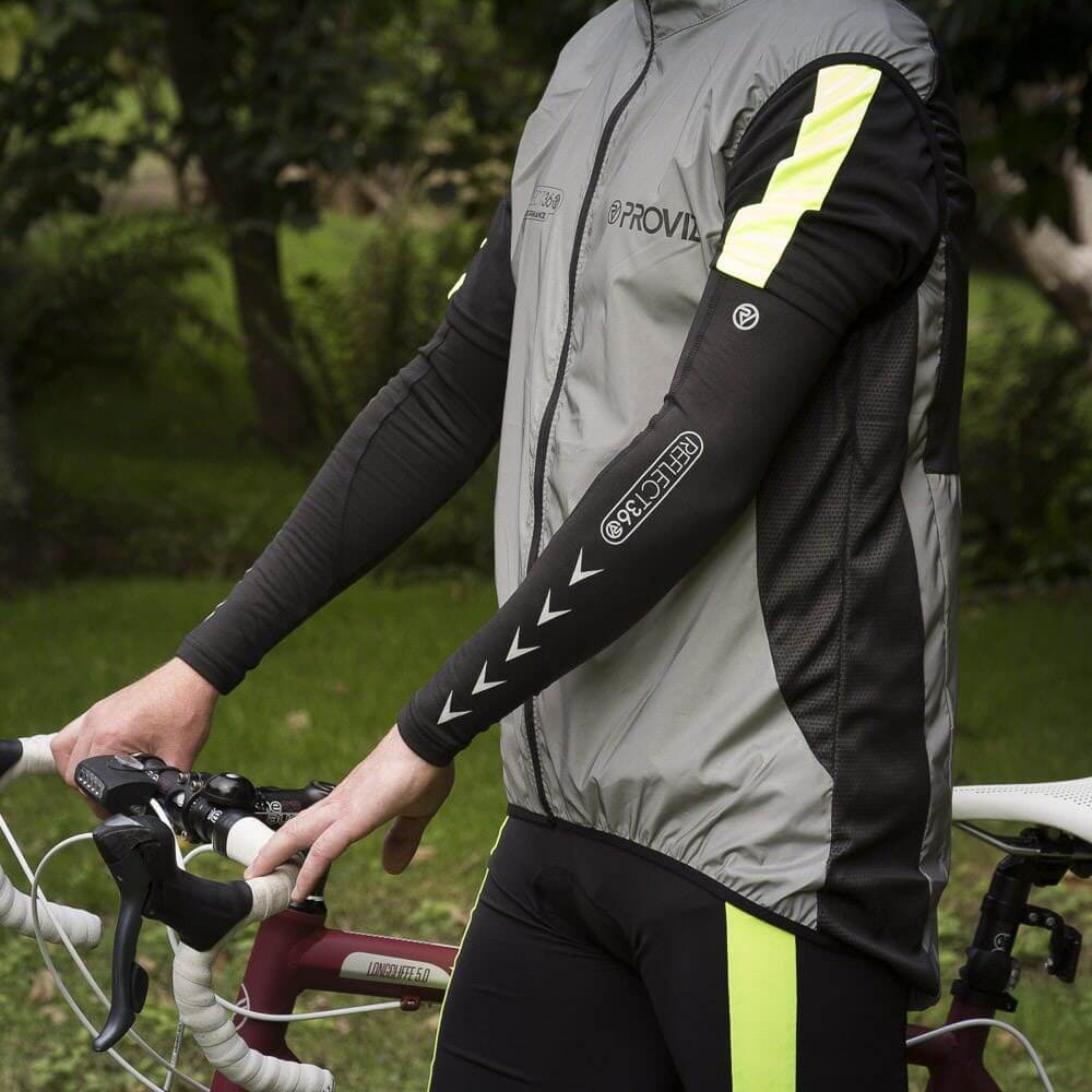 Proviz REFLECT360 Running or Cycling Arm Sleeves Arm Warmers with Reflective Details