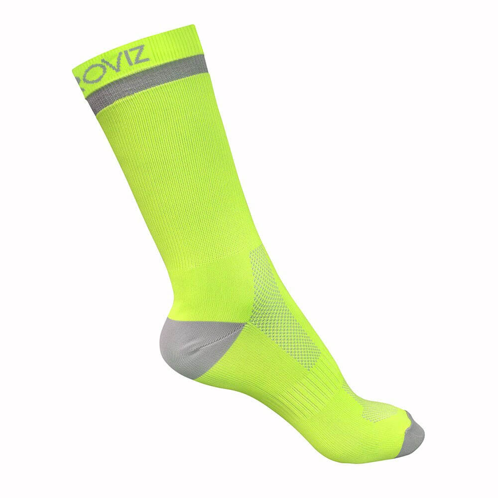 Proviz Classic airfoot running or cycling socks mid length with reflective band. Moisture wicking and breathabel