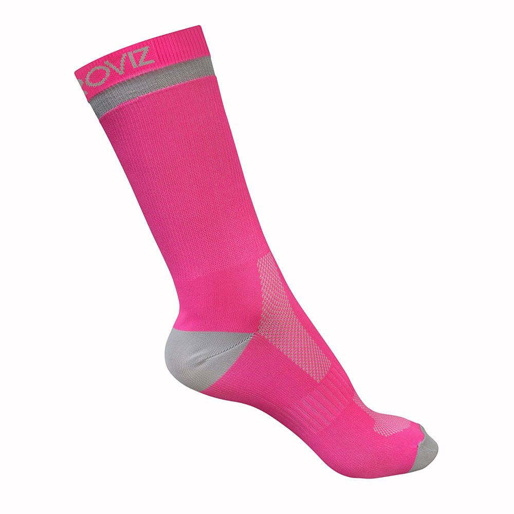 Proviz Classic airfoot running or cycling socks mid length with reflective band. Moisture wicking and breathabel