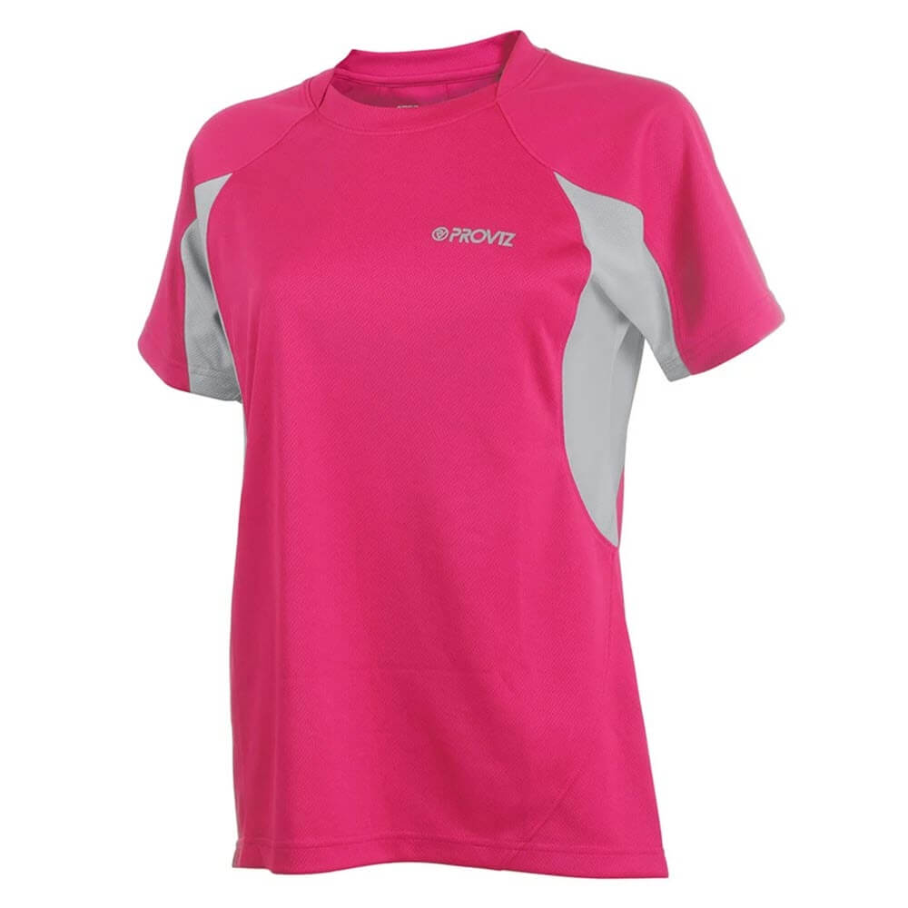 Womens Proviz classic hi visibility active running short sleeve moisture wicking breathable top