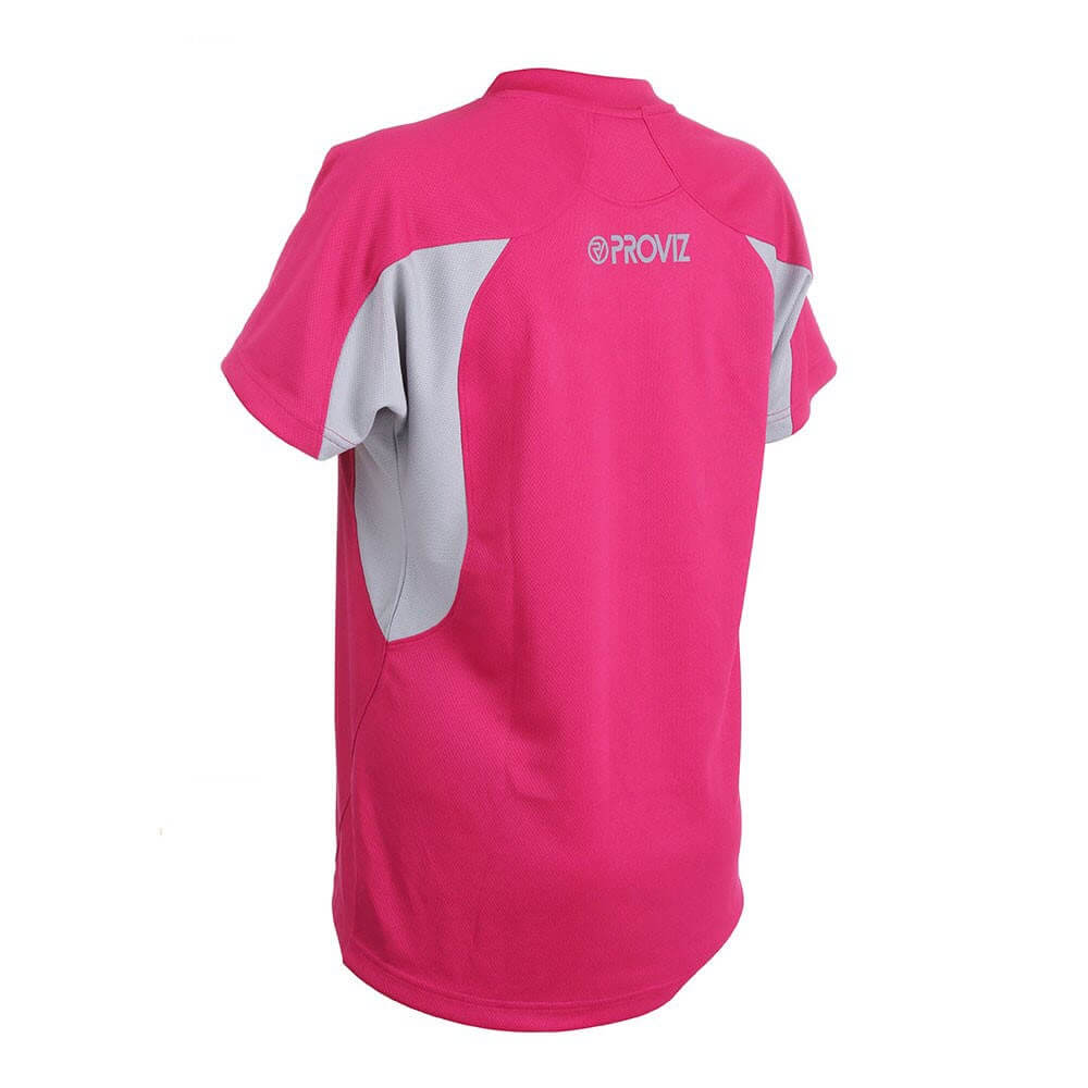 Womens Proviz classic hi visibility active running short sleeve moisture wicking breathable top