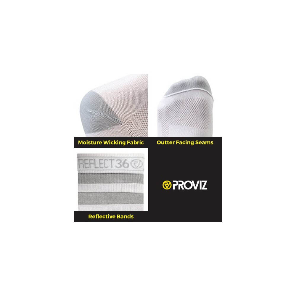 Proviz REFLECT360 airfoot running or cycling socks mid length with reflective bands around the top of the sock