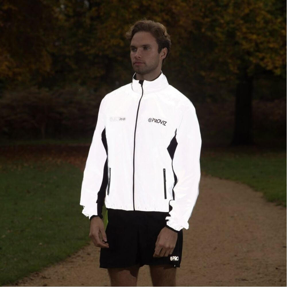 Proviz REFLECT360 Mens windproof and water resistant breathable fully reflective running jacket